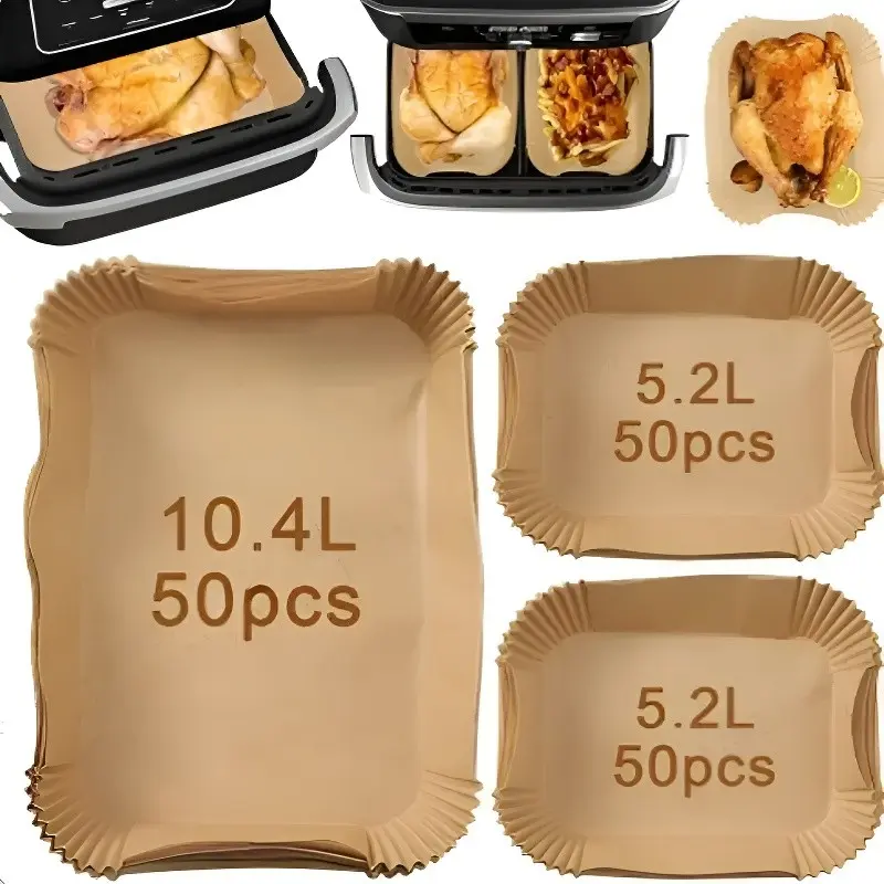 Lifemaison 150 Piece Air Fryer Ninja Bakeware Baking Paper Set, Fits Ninja Foodi Flex Af500eu Af500eucp Duronic Af34, Disposable Oil Absorbing Paper Liners
