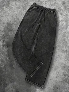 Men's Washed Vintage Drawstring Pants, Casual Long Trousers with Pockets, Comfortable Fit for Daily Wear, Stylish Men's Clothing