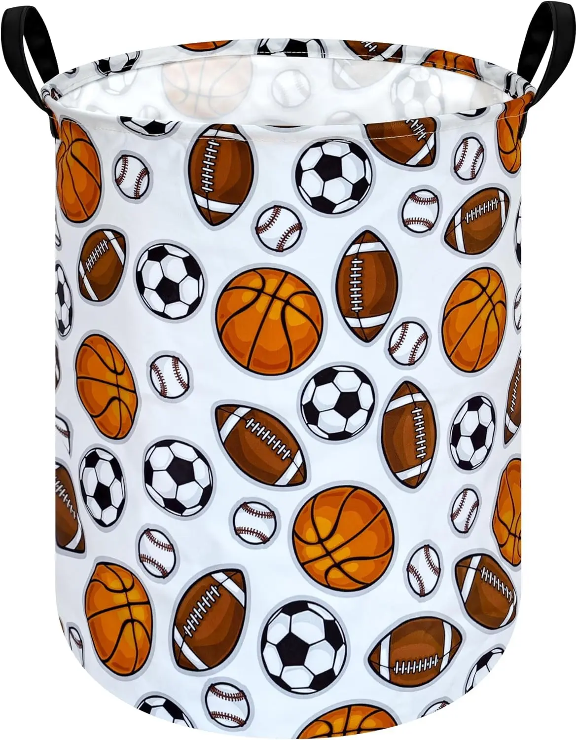 Kids Laundry Hamper Storage Basket Laundry Organizer Hamper Storage Bins Clothes Box Nursery Hamper Gift Basket with Handles (Balls)