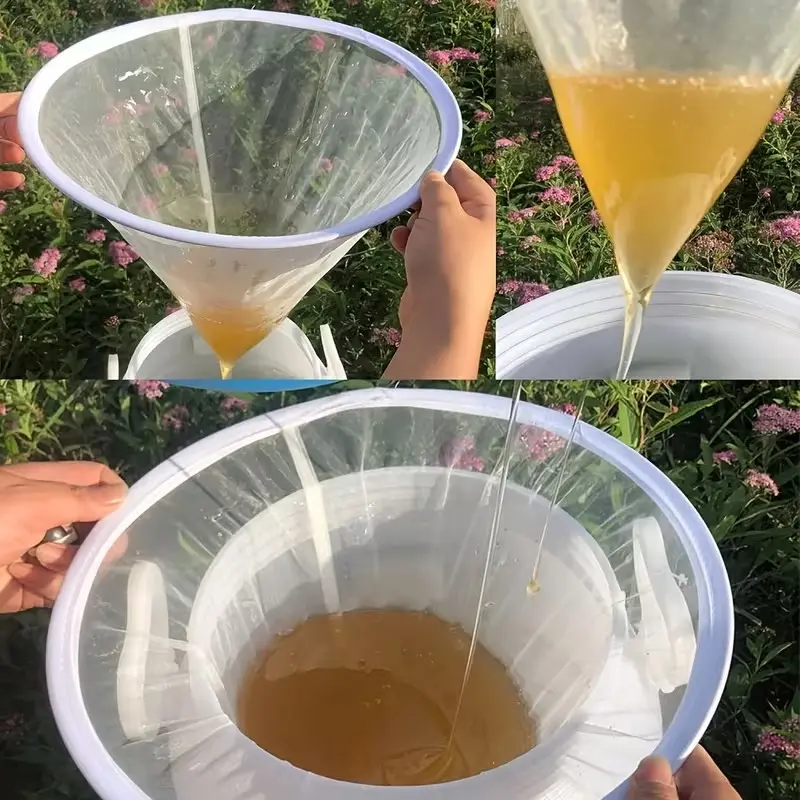 5pcs Honey Strainer Set, Ultra-Fine Mesh Nylon Strainer, Kitchen Strainer, Honey Filter Bag, Beekeeping Equipment, Suitable for Honey, Wine, Wax, Beer, Nuts, Milk