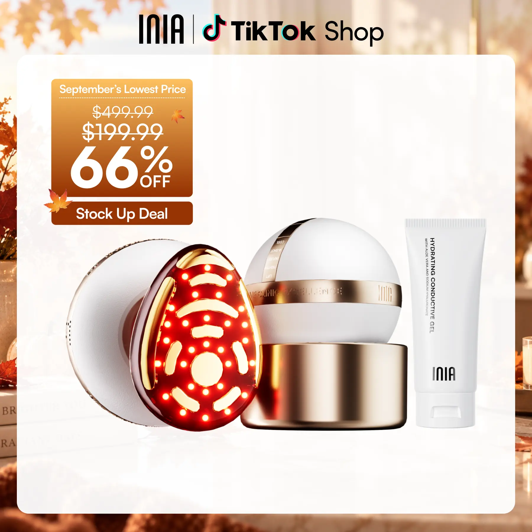 INIA SPHERA At-Home RF & LED Anti-Aging Facial Device – Lift, Tighten & Sculpt with EMS Microcurrent, Red Light Therapy, Electroporation & Cryo Cooling for Firm, Glowing Skin, Back to school, Back to school haul