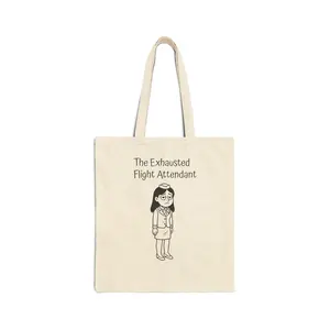 Exhausted Female Flight Attendant Canvas Tote Bag