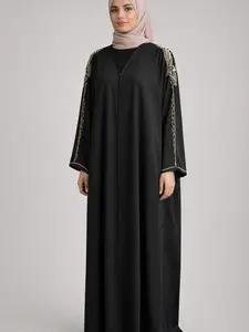 Hana Abaya - Embroidered Black Abaya in Size 54