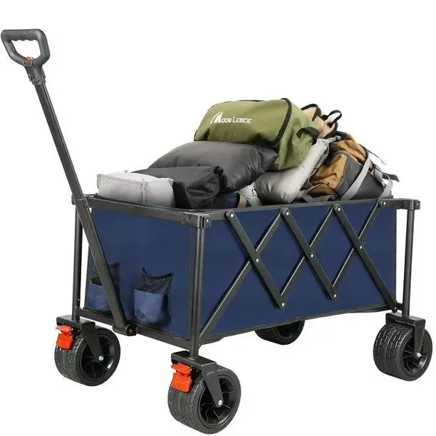 LazyCart™ Collapsible Wagon Cart Heavy Duty Folding Cart Garden Portable Hand Cart with Universal Wheels