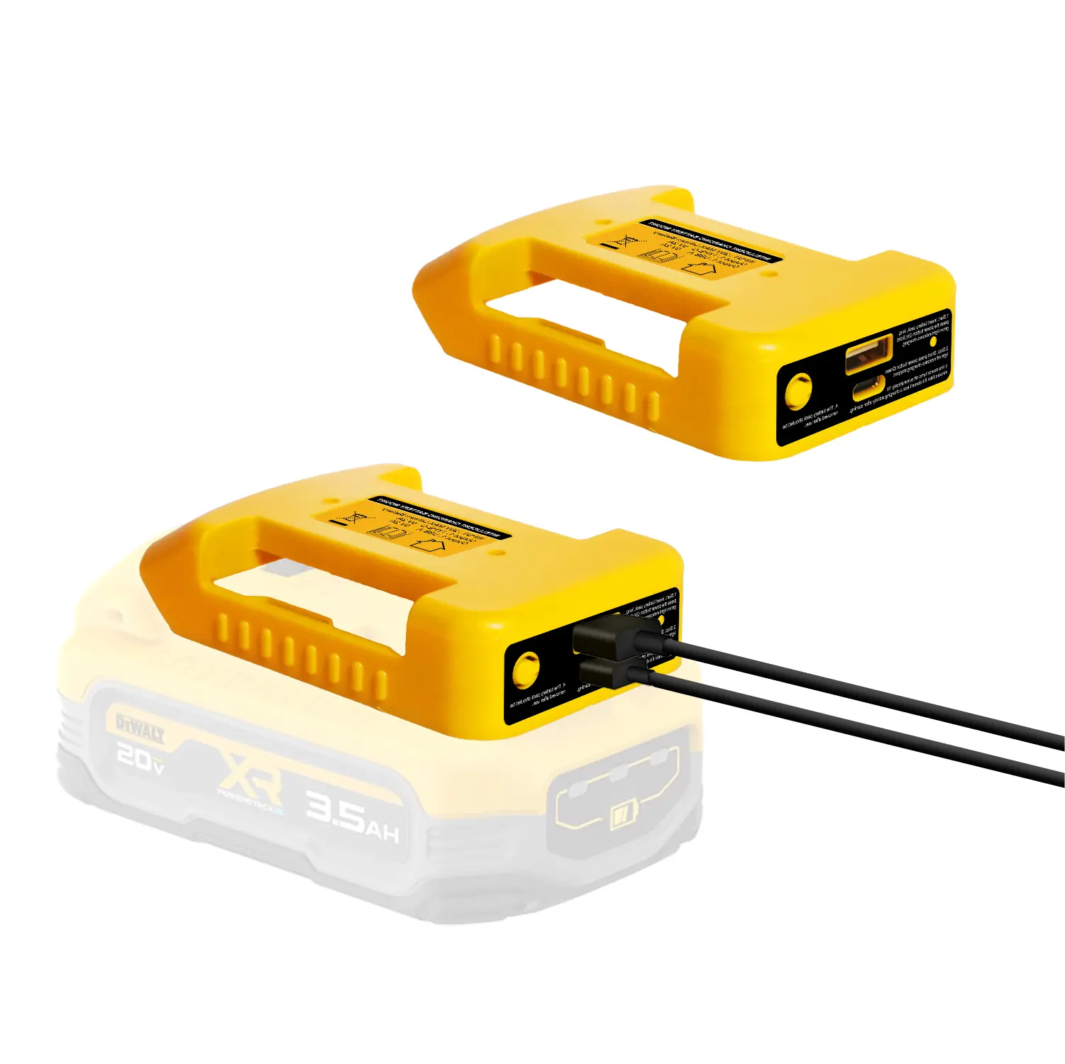 2 Piece Dual USB Battery Adapter Fits for Dewalt 20V Max Batteries,Battery Holder with USB and Type-C Output Fast Charge Ports for Camping,Travel,Outdoor Indoor Work (Adapter Only)