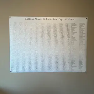Giant Nurse Themed Word Search for break room Poster Decor Hanging Wall Print