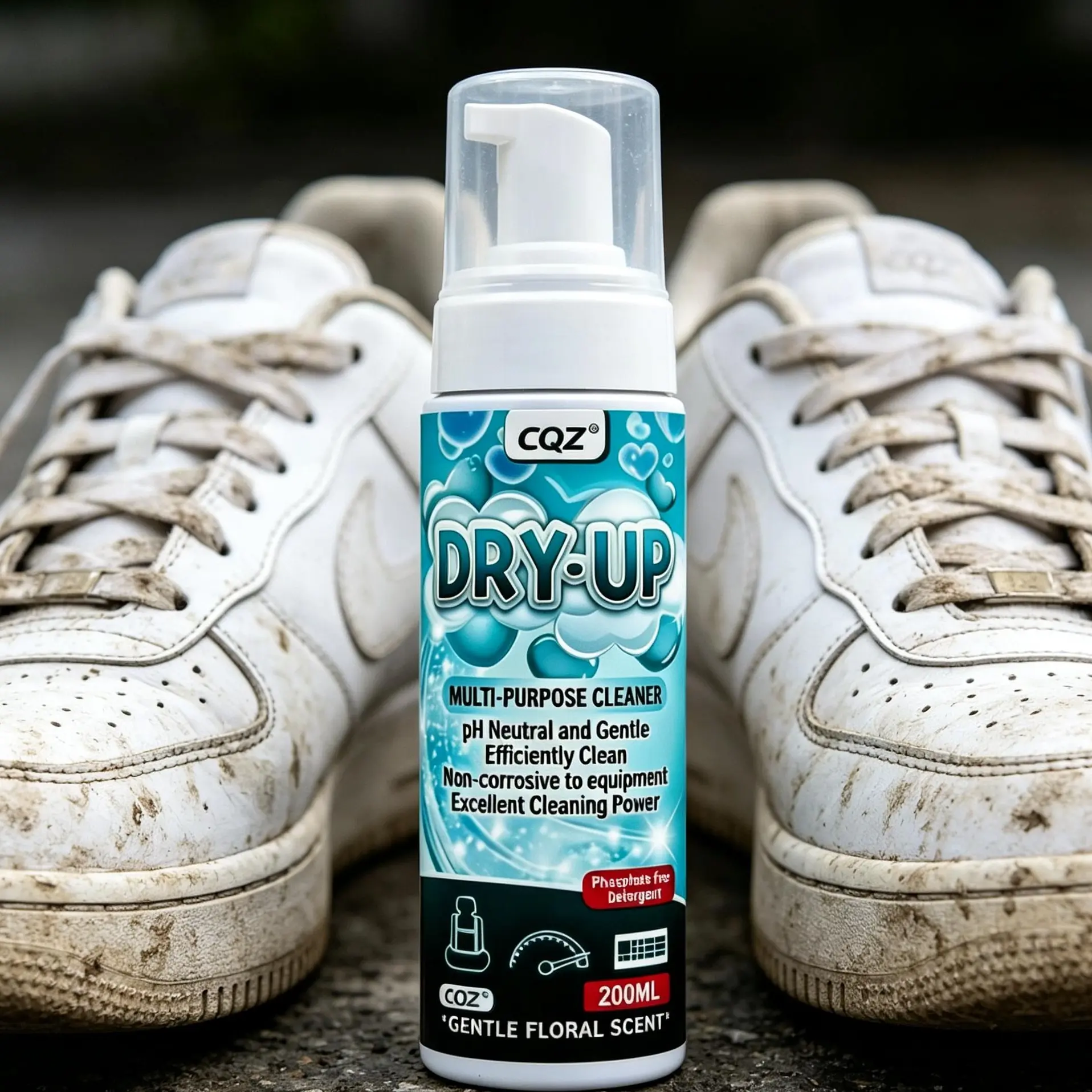 CQZ 200ML Shoes Cleaning Agent,Footwear Cleaner, Sneaker Cleaning Foam,Waterless Foam for Suede Boots Canvas PUFabric Eco-Friendly Shoes Care, Sneaker StainRemover