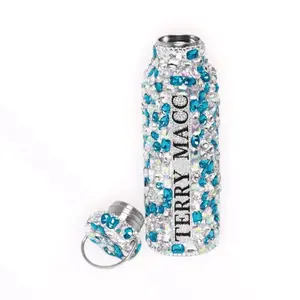 Terry Macc Luxury Crystaled Water Bottle Hand Done Bling Stainless Steel Bottle with Multiple Colors and Elegant Design Tumbler