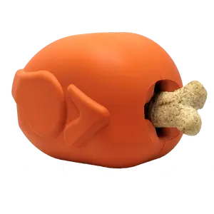 Roasted Turkey eDispenser Durable Rubber Chew Toy & Treat Dispenser Large for Dogs 30-60 lbs FDA Compliant Non Toxic Biodegradable Made in USA