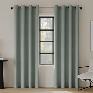 50"x96" Indigo Road by Egypt Sherrod Sarasi Tweed 100% Blackout Grommet Curtain Panel Mineral