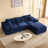 Blue-3 Seater+ 1 Ottoman - 106"L