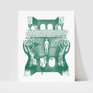 Awake Happy - Inner Light Circuitry Print Thick Poster Decor Artistic Matte Wall Room Decoration High Quality Mindfulness Spiritual Motivational Self Help Mental Health