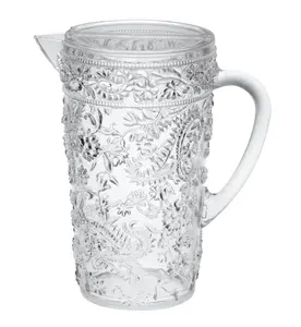 360 stand Sturdy 2.5 qt. Paisley Design Acrylic Pitcher with Lid - Heavy Duty, Stylish Kitchen Drinkware Jug for Indoor/Outdoor Beverage Serving