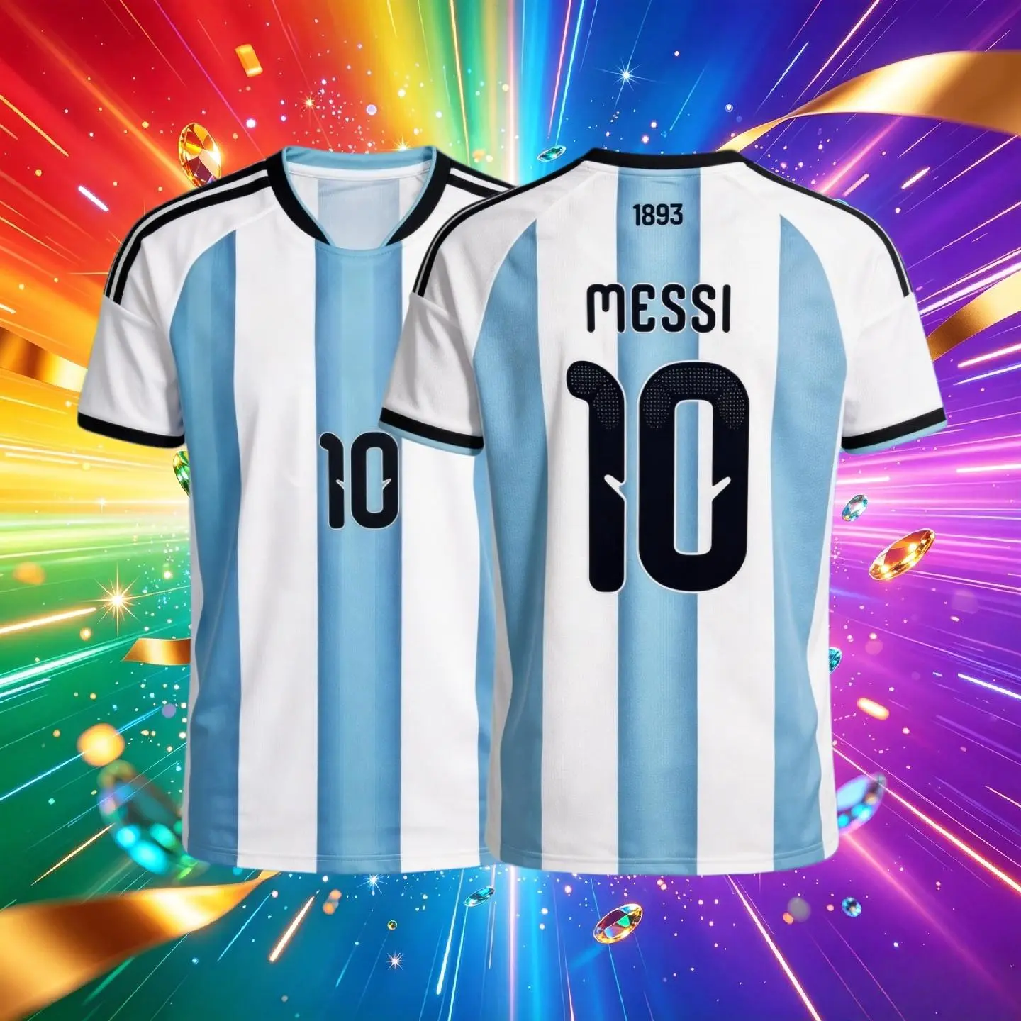 10# Messi 2026 Argentina Home Blue Short And Long Sleeve Soccer Jersey