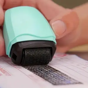 Privacy Protection Roller Stamp, Reusable Oval Matte Surface, Anti-Theft File Cover, Self-Inking Security Seal, Light, Mint