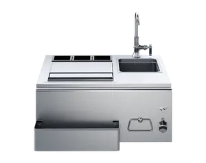 Twin Eagles 30-Inch Built-In Stainless Steel Outdoor Bar With Sink and Ice Bin Cooler