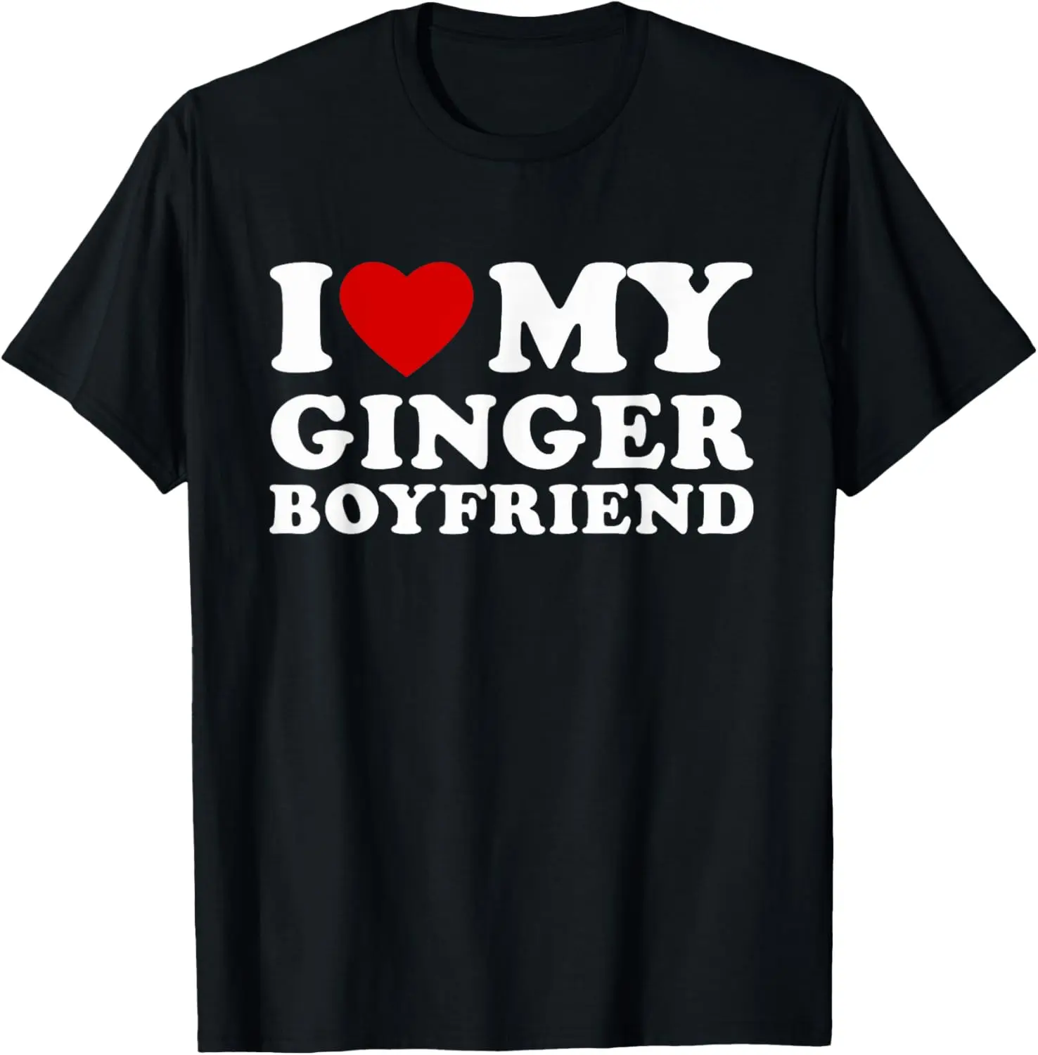 Women's 100% Cotton Vintage Graphic T-Shirt - Casual, Everyday Short-Sleeve Round Neck Top with Funny 'I Love My Ginger Boyfriend' Print, Playful Vibe, All-Seasons Streetwear