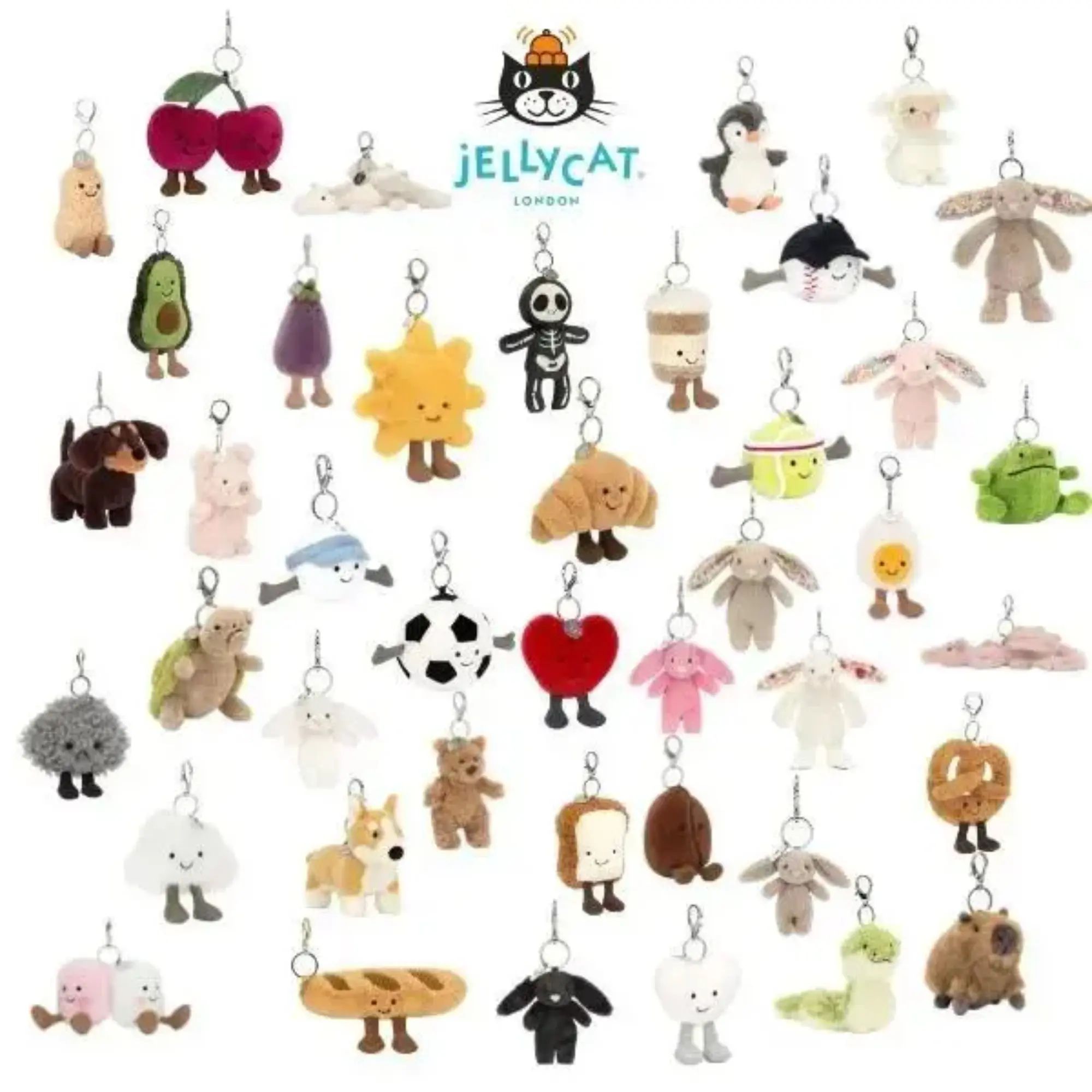 Jellycat Mini Plush Bag Keychain – Soft Stuffed Animal Charm for Everyday Use, Gift Giving & Cute Accessory Collecting