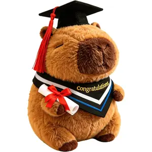 2026 Graduation Gifts Capybara Graduation Plush 9 Inch with Cap Soft Graduation Stuffed Animal Class of 2026 Gift for Her Capybara Plush for Student Gifts Party Decoration