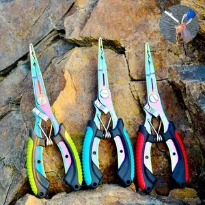 Stainless Steel Multi-Functional Fishing Pliers & Gripper, Fish Grips - Hooks, Cutters, Sheath, and Lanyard Included