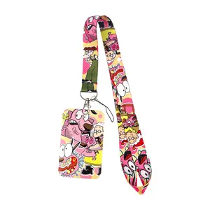 Cartoon Dog Pattern Neck Strap Lanyard for Keys Keychain Badge Holder ID Credit Card Pass Hang Rope USB Lariat Mobile Phone Charm Accessories Students Gifts