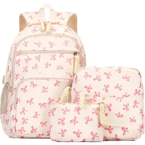 Coquette Bow Backpack - Cute Kawaii Backpack Set Aesthetic Daypack Coquette Rucksack