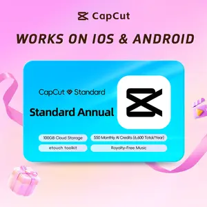 CapCut Standard Annual Membership, Official Redeem Code, Cloud Storage & Royalty-Free Music, Works on iOS & Android   T