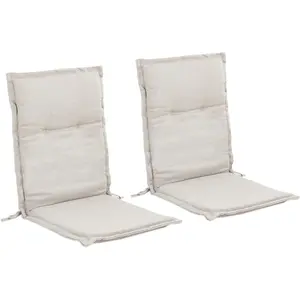 Indoor High  Rocking Chair Cushions for Glider and Swivel Rocker, Outdoor Replacement Highback Dining Seat Pads with  Elastic and Ties, 18" x 42" x 1.5", Beige, Set of 2