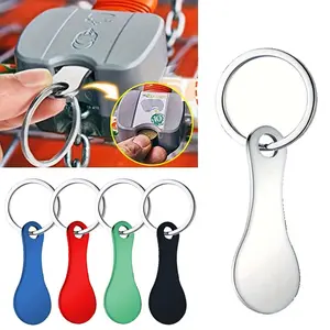Stainless Steel Keychain for Shopping Carts, Durable Detachable Supermarket Cart Unlock Token, Fashion Accessory for Men & Women, Keychain Set, Stylish Keychain