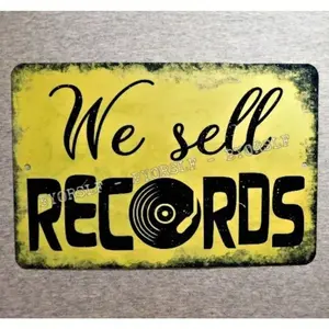 Aluminum Vintage Retro Vinyl Record Wall Decor 12x8 Inch Music Album Poster Analog Sound Gift for Home Bar Cafe