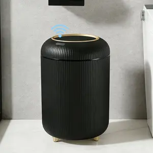 Automatic Trash Can Bathroom, 3 Gallon Motion Sensor Trash Can with Lid, Soft Close, Removable , Touchless Trash Bin,  Plastic Garbage Can for Bedroom, Office, Kitchen, Black
