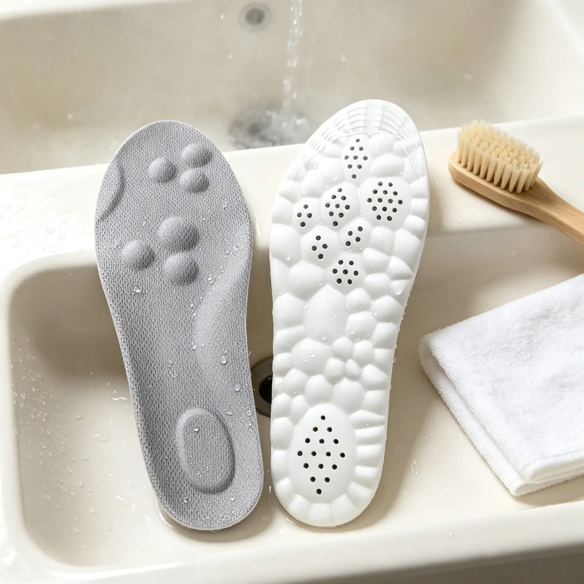 4D Cushion Insoles - 4D Air Cloud Tech Insole - Ultra-Soft, Superior Comfort Foot Inserts, 4D Athletic Shoe Insoles, Acupressure Massage Insoles for All-Day Foot Support Footwear Foam