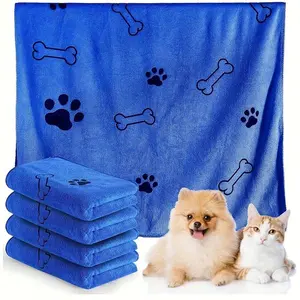 4 Pack Quick Drying Absorbent Pet Grooming Towels for Dogs and Cats, Soft Bath Towels for Washing, Perfect Gift for Pet Lovers, Essential Pet Supplies