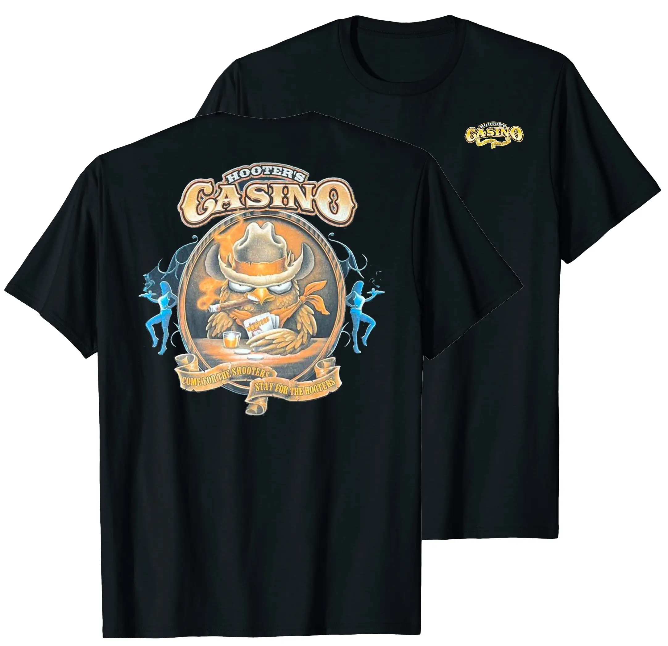 Hooters Black Gambling Owl Tee