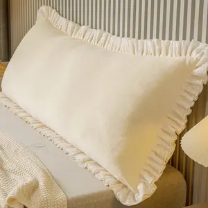 Crystal Velvet Lace Bed Headrest Pillow, Soft Back Support Cushion, Detachable Washable, Neck Lumbar Support, Sofa Waist Pad, Bedroom Tatami Matress