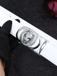 New Trendy Tiger Alloy Automatic Buckle Design Belt, Durable Men's Waistband, Fashion Casual Versatile Style