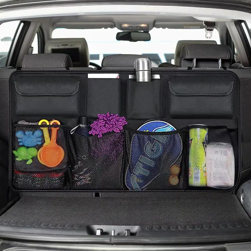 Car Trunk Storage Bag, 1 Count Large Capacity Car Trunk Organizer Bag, Multi-functional Car Rear Seat Back Storage Bag, Waterproof Hanging Storage Bag