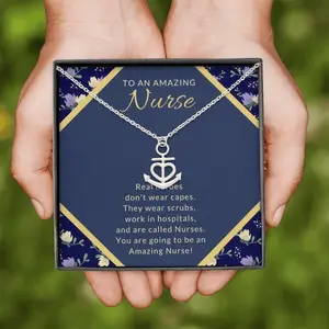 Personalized Heart Anchor Necklace, Nurse Graduation Gift, Nurse Graduation, Nursing Student, New Nurse Gift, Nursing Graduation, Nursing Student Gift