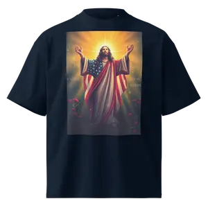 Unisex organic oversized high neck t-shirt