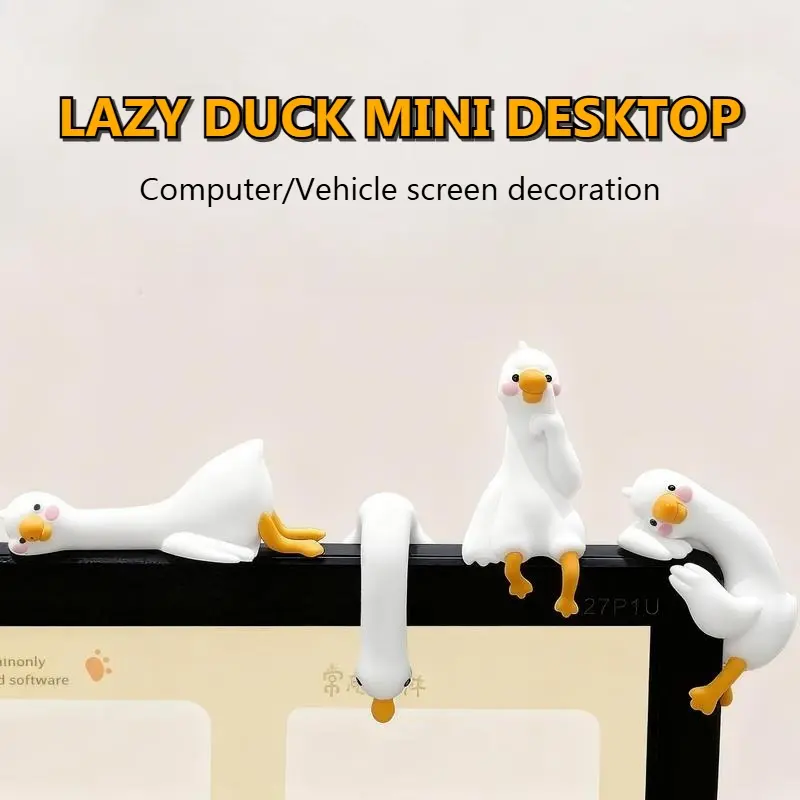 Duck 2026 New Desk Ornaments, Trendy Desktop Ornaments, Resin Ducks, Resin Animal Sculptures Cute Duck Design Desktop Statue Desktop Decorations 1/4pcs Set for Computer Screens, Office, and Home Decor Christmas/New Years/Birthday Gifts