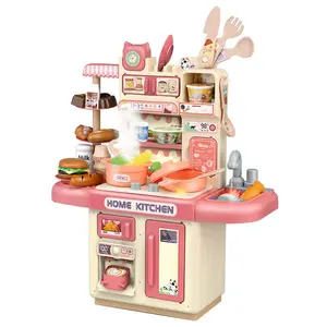 Mini Kids Kitchen Playset, Toddler Play Kitchen Set Toys with Sound & Light, Cooking Stove, Play Sink, Play Food Kitchen Accessories, Pretend Kitchen Toy for Kids Toddlers Girls Ages 3-5