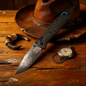Everyday Carry Knife, Compact Pocket Knife, High-Hardness Damascus Pattern Collectible Knife, Outdoor Picnic Camping Hiking Gear, Household Kitchen Fruit Knife