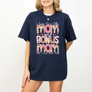 Funny Bonus Mama, Mothers Day Gift, Mama And Stepmom Tshirt,I Have Two Titles Mom And Bonus Mom T Shirt, Step Mother Gift Pullover Tee Casual Clothing