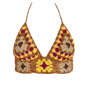 Crochet Classic Crop Top for Women - Perfect for Summer - Tube, Womenswear Lady Floral Style