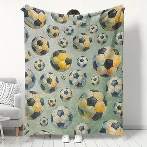 Football Theme Flannel Blanket, Gift for Family Friends Partner Brother, Nap Blanket, Couch Cover, Camping Travel Multi-Purpose Blanket