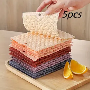 5 Piece Cleaning Cloths, Extra Large Size 4.72x5.91 Inch, Super Absorbent Reusable, Quick Dry, Reusable and Washable, Kitchen Dish Cloth for Countertops, Stoves, Utensils