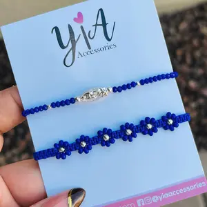 Blue Mary Set Rhinestone Decorated Bracelet Zircon Bracelet