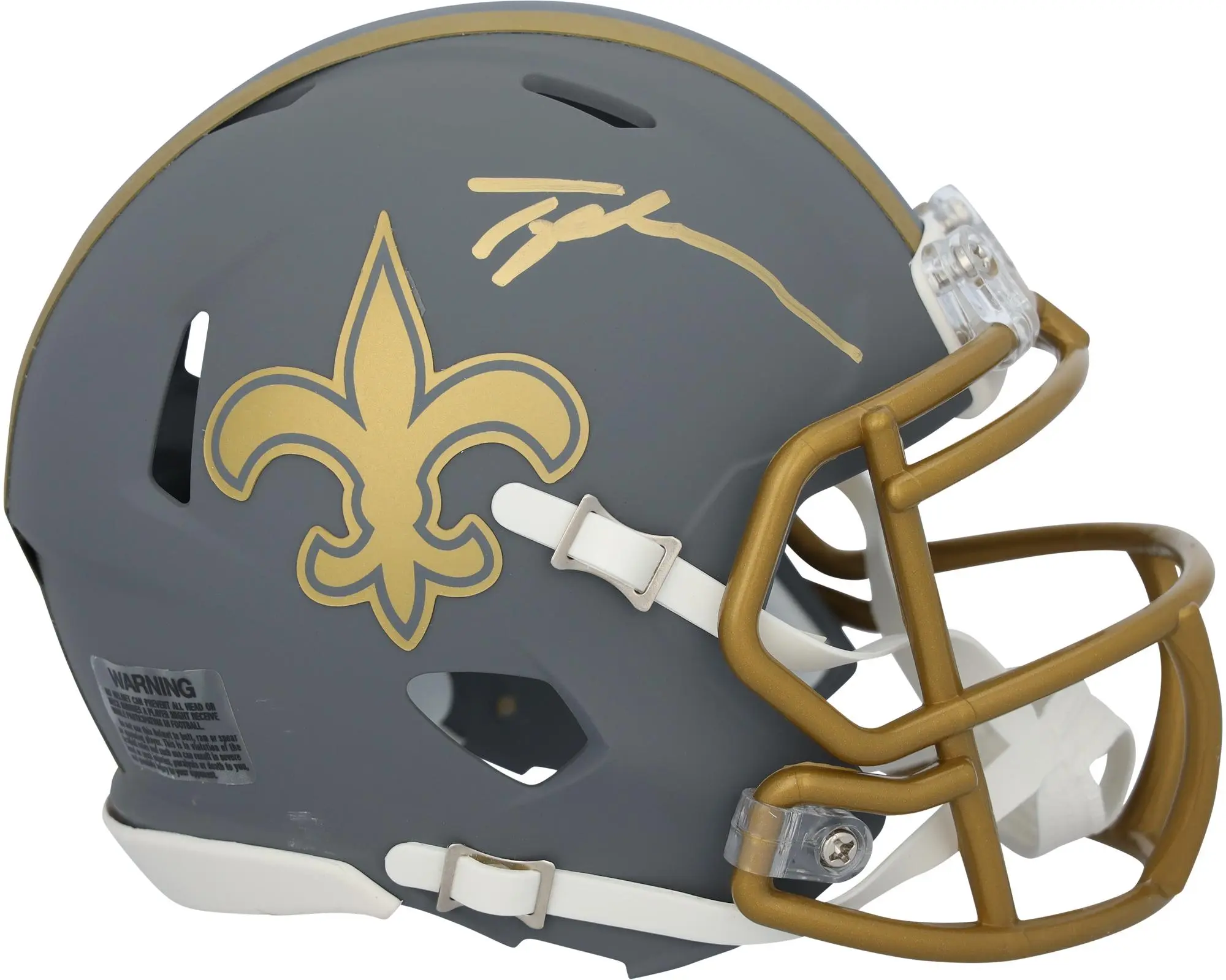 Tyler Shough New Orleans Saints Autographed Riddell Slate Speed Mini Helmet - Fanatics Authentic Certified