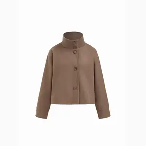 Cider High Neck Button Oversized Long Sleeve Jacket [LIVE ONLY]