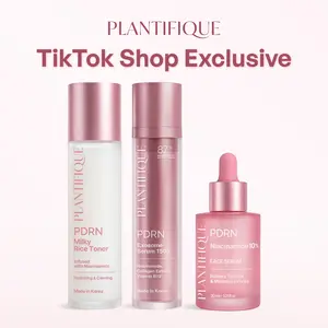 [PLANTIFIQUE Official Shop] NEW – Advanced Glow Renewal Routine – PDRN Exosome Serum 1500, Rice Milky Toner & Niacinamide Serum Skin Care Set